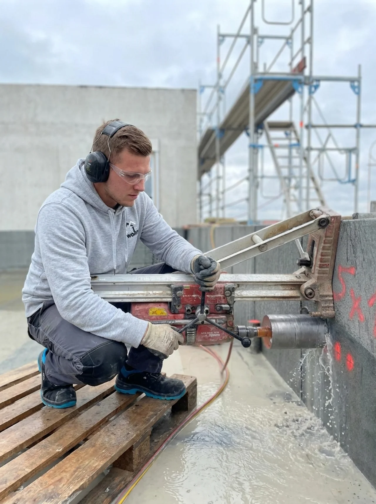 Betonrückbau – Trennschnitt mit dem Wandsägensystem