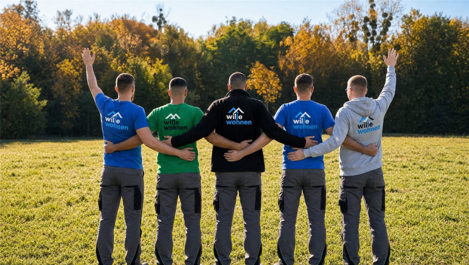 Das Team von Wille Wohnen auf einer Wiese