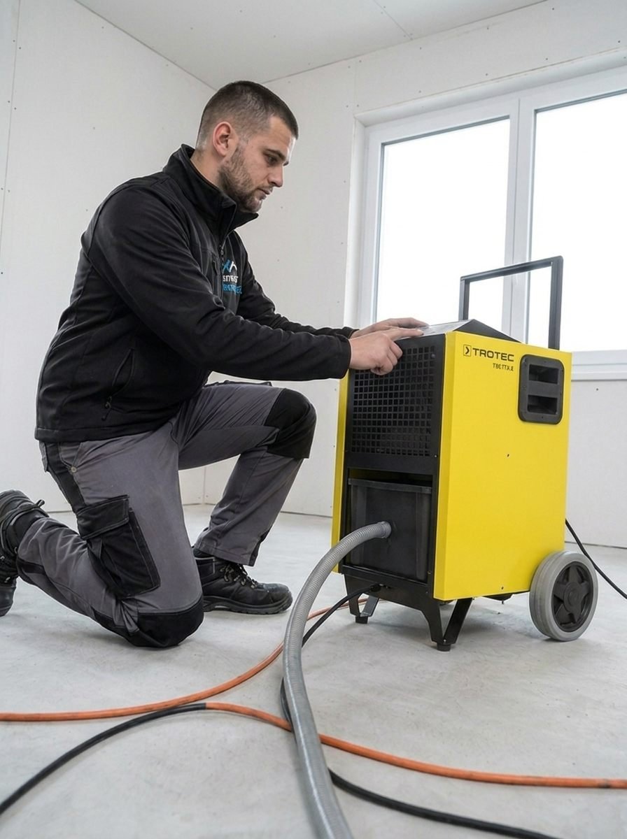 Bautrocknung – professionelles Trocknungsgerät im Einsatz